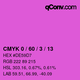 カラーコード: CMYK 0 / 60 / 3 / 13 | qconv.com