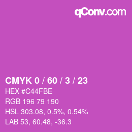 Color code: CMYK 0 / 60 / 3 / 23 | qconv.com