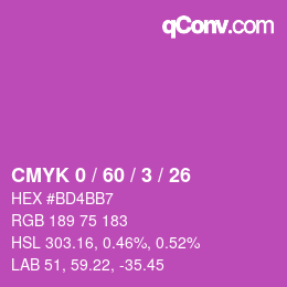 Color code: CMYK 0 / 60 / 3 / 26 | qconv.com