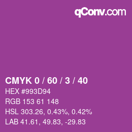 カラーコード: CMYK 0 / 60 / 3 / 40 | qconv.com