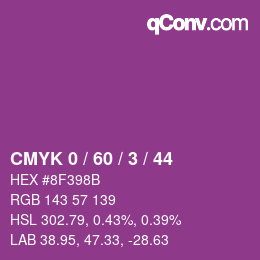 カラーコード: CMYK 0 / 60 / 3 / 44 | qconv.com