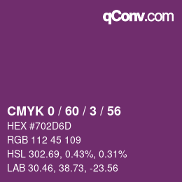 カラーコード: CMYK 0 / 60 / 3 / 56 | qconv.com