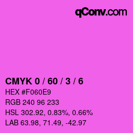 カラーコード: CMYK 0 / 60 / 3 / 6 | qconv.com