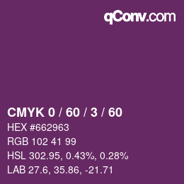 カラーコード: CMYK 0 / 60 / 3 / 60 | qconv.com