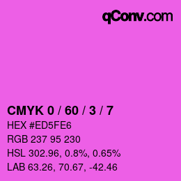 カラーコード: CMYK 0 / 60 / 3 / 7 | qconv.com