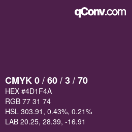 颜色代码: CMYK 0 / 60 / 3 / 70 | qconv.com