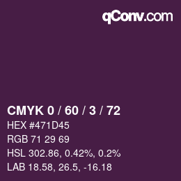 Color code: CMYK 0 / 60 / 3 / 72 | qconv.com