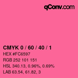 Farbcode: CMYK 0 / 60 / 40 / 1 | qconv.com