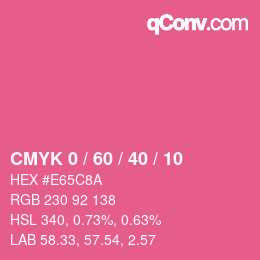 颜色代码: CMYK 0 / 60 / 40 / 10 | qconv.com