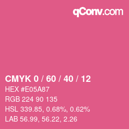 カラーコード: CMYK 0 / 60 / 40 / 12 | qconv.com