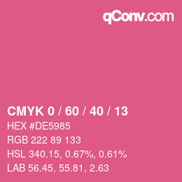 颜色代码: CMYK 0 / 60 / 40 / 13 | qconv.com