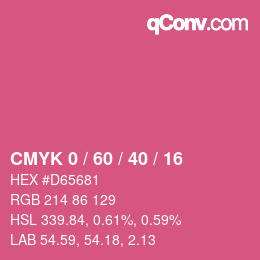 カラーコード: CMYK 0 / 60 / 40 / 16 | qconv.com