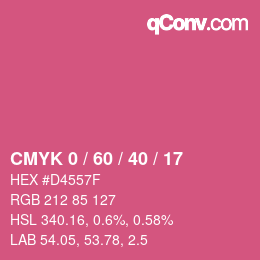 カラーコード: CMYK 0 / 60 / 40 / 17 | qconv.com
