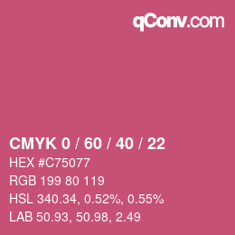 颜色代码: CMYK 0 / 60 / 40 / 22 | qconv.com