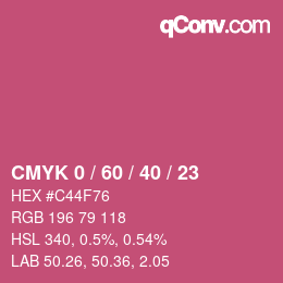 カラーコード: CMYK 0 / 60 / 40 / 23 | qconv.com
