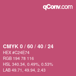 カラーコード: CMYK 0 / 60 / 40 / 24 | qconv.com