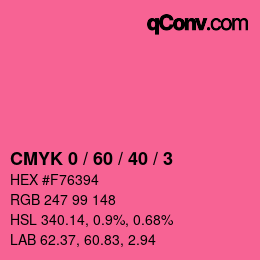 カラーコード: CMYK 0 / 60 / 40 / 3 | qconv.com