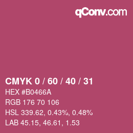 カラーコード: CMYK 0 / 60 / 40 / 31 | qconv.com