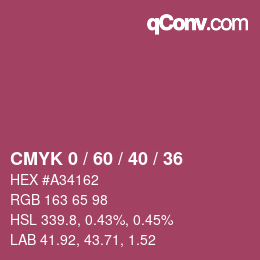 カラーコード: CMYK 0 / 60 / 40 / 36 | qconv.com
