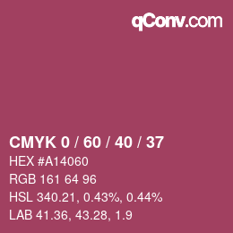 カラーコード: CMYK 0 / 60 / 40 / 37 | qconv.com