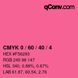 カラーコード: CMYK 0 / 60 / 40 / 4 | qconv.com