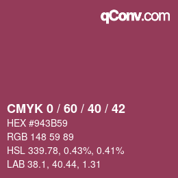 カラーコード: CMYK 0 / 60 / 40 / 42 | qconv.com