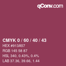 カラーコード: CMYK 0 / 60 / 40 / 43 | qconv.com