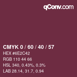 颜色代码: CMYK 0 / 60 / 40 / 57 | qconv.com
