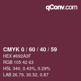 カラーコード: CMYK 0 / 60 / 40 / 59 | qconv.com