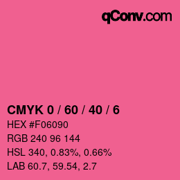 カラーコード: CMYK 0 / 60 / 40 / 6 | qconv.com