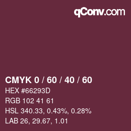 颜色代码: CMYK 0 / 60 / 40 / 60 | qconv.com
