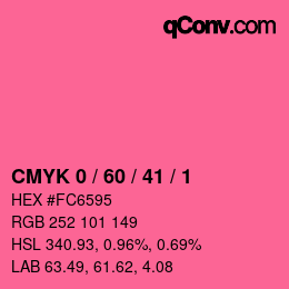 カラーコード: CMYK 0 / 60 / 41 / 1 | qconv.com