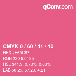 カラーコード: CMYK 0 / 60 / 41 / 10 | qconv.com