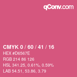 カラーコード: CMYK 0 / 60 / 41 / 16 | qconv.com