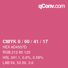 カラーコード: CMYK 0 / 60 / 41 / 17 | qconv.com