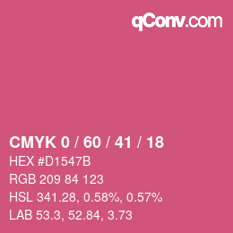 カラーコード: CMYK 0 / 60 / 41 / 18 | qconv.com