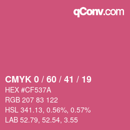 Color code: CMYK 0 / 60 / 41 / 19 | qconv.com