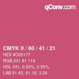 颜色代码: CMYK 0 / 60 / 41 / 21 | qconv.com