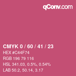 Color code: CMYK 0 / 60 / 41 / 23 | qconv.com