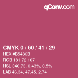 Farbcode: CMYK 0 / 60 / 41 / 29 | qconv.com