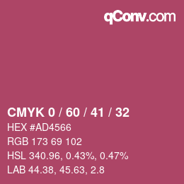 Color code: CMYK 0 / 60 / 41 / 32 | qconv.com
