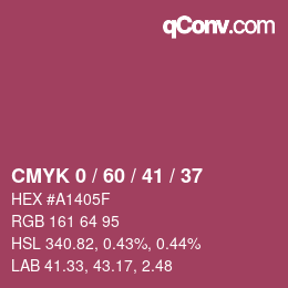 颜色代码: CMYK 0 / 60 / 41 / 37 | qconv.com