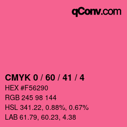 カラーコード: CMYK 0 / 60 / 41 / 4 | qconv.com