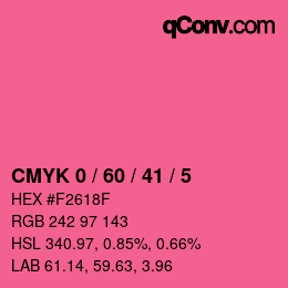 カラーコード: CMYK 0 / 60 / 41 / 5 | qconv.com