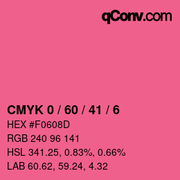 颜色代码: CMYK 0 / 60 / 41 / 6 | qconv.com