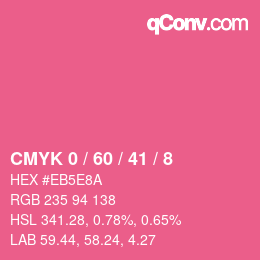 カラーコード: CMYK 0 / 60 / 41 / 8 | qconv.com