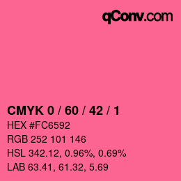 颜色代码: CMYK 0 / 60 / 42 / 1 | qconv.com