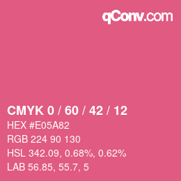 カラーコード: CMYK 0 / 60 / 42 / 12 | qconv.com