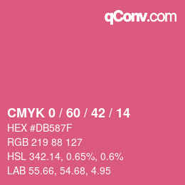颜色代码: CMYK 0 / 60 / 42 / 14 | qconv.com