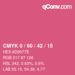 カラーコード: CMYK 0 / 60 / 42 / 15 | qconv.com